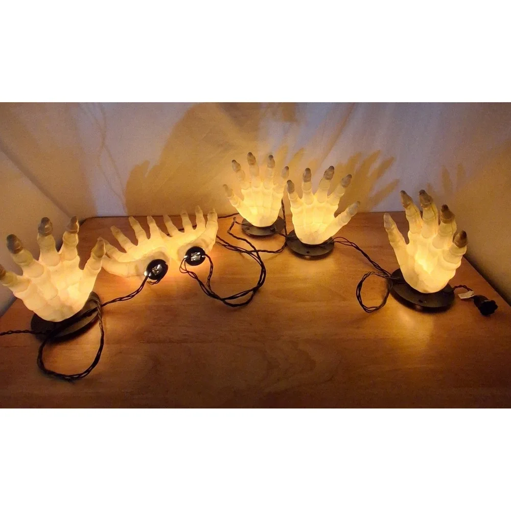 Halloween Blow Mold Skeleton Hands String Light Life Spooky Decor Indoor/Outdoor